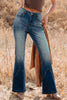 Sail Blue Pocket Detail Flare Leg Jeans