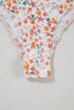 Orange Short Sleeve Floral Ruched Sweetheart Bodysuit