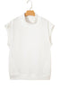 Black Solid Color High Neck Cap Sleeve Loose Top