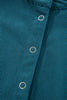 Vineyard Green Corduroy Snap Buttons Empire Waist Bracelet Sleeve Dress