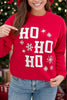 Fiery Red Christmas Ho Ho Ho Graphic Plus Size Sweatshirt