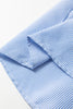 Sky Blue Stripe Shirred Detail Collar V Neck Plus Size Midi Dress