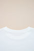 White Varsity Striped Detail Drop Shoulder Oversized Sweatshirt
