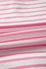 Pink Stripe Half Placket High Low Short Sleeve Top