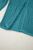 Lapis Mix Pattern Hollowed Knit Open Front Cardigan