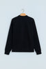 Black Solid Color Oversized Mock Neck Sweatshirt