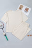 Khaki Plus Size Checkered Print Half Sleeve Tee Loose Pants Two-piece Lounge Set