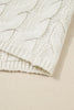 Brown Plus Size Color Block Patchwork Knotted Back Loose Fit Sweater