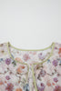 Black Plus Size Floral Print Contrast Trim Striped Detail Babydoll Blouse