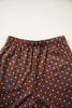 Brown Polka Dot Drawstring Wide Leg Long Sleeve Top Pant Set