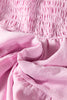 Pink Smocked Bodice Flutter Sleeve Fit Flare Tiered Midi Dress
