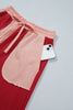Beau Blue Raw Seam Colorblock Wide Leg Ankle Length Casual Pants