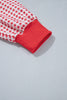 Fiery Red Gingham Plaid Oversized Pullover Sweatshirt