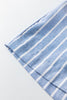 Sky Blue Stripe Buttoned Detail Loose Casual Pants