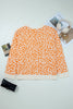 Orange Leopard Drop Shoulder Chunky Knitted Cardigan Sweater