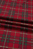 Red Plus Size Plaid Short Sleeve Shirt Loose Pants 2pcs Pajama Set