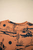 Chestnut Desert Sand Print Short Sleeve Knit Top