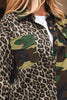 Brown Leopard Camo Patchwork Oversize Shacket