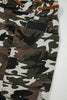 Green Camouflage Print Splashed Distressed Loose Denim Pants