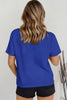 Beau Blue Solid Color High Neck Oversize Tee