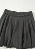 Dark Grey Corded Lantern Sleeve Top High Waist Ruffled Mini Skirt Set