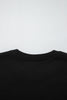 Black Solid Color Oversize Slit Sweatshirt Ribbed Leggings 2pcs Set