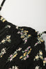 Black Floral Spaghetti Strap Shirred Bodice Tied Empire Waist Maxi Dress