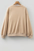 Parchment Embroidered Flower Pattern Drop Shoulder Sweatshirt
