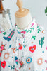 White Western Print Flutter Sleeve Button Down Mini Dress