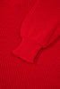 Racing Red Solid Textured Knit V Neck Drop Shoulder Sweater