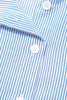 Sky Blue Stripe Contrasted Varsity Stripe Leopard Patchwork Button Down Shirt