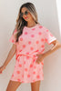 White Polka Dot Short Sleeve Top Casual Skort 2pcs Outfit