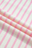 Pink Stripe Ruffled Short Sleeve Patchwork Blouse