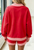 Racing Red Polka Dot Trim Baggy Pullover 2pcs Short Set