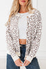 Orange Leopard Drop Shoulder Chunky Knitted Cardigan Sweater