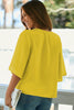 Golden Glow Women's Casual Summer Sleeve Wrap V Neck Draped Blouses