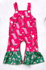 COWBOY BOOT PRINTED ON FUCHSIA PRINTED BABY ROMPER.