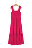 Red Plaid Square Neck Fit-and-flared Vacation Sundress