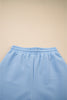 Beau Blue Textured Ruffled Sleeve Zipped Top and Wide Leg Pants Set