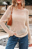Smoke Gray Crochet Hollow-out Jumper Top Sweater
