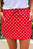 Sachet Pink Polka Dot Drawstring Casual Mini Skort