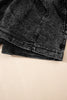 Black Drawstring High Waist Pocketed Denim Shorts