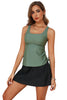 Mist Green Scoop Neck Adjustable Tankini and Matching Skort Bathing Suit