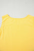Yellow Cream Flower Graphic Casual Tank Top