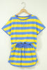 Rose Stripe Dolman Tee Drawstring Skort Athletic 2pcs Set