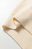 Jet Stream Ribbed Knit Ribbon Knot Backless Drop Shoulder Sweater