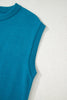 Light Blue Horse Shoe Embroidered Loose Short Sleeve Sweater