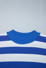 Orange Stripe Ribbed Trim Stand Neck Dropped Shoulder Plus Size Sweatshirt