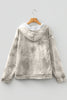 Light Pink Camouflage Woodland Print Oversized Sporty Hoodie