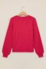 Racing Red Stitched Detail Christmas Tree Holiday Casual Sweater